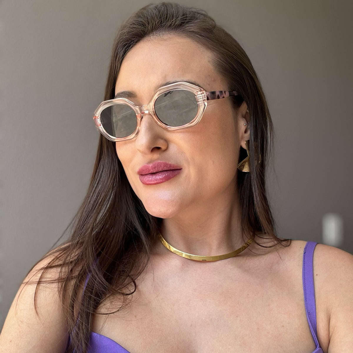 ÓCULOS DE SOL MÉXICO - ROSA TRANSPARENTE COM TARTARUGA - 1289