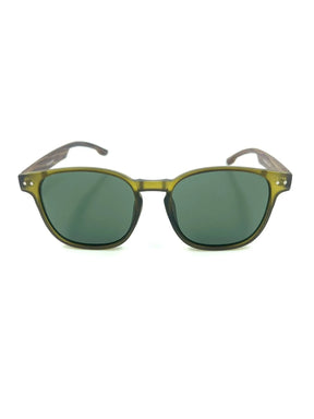 ÓCULOS DE SOL MACAU - VERDE COM MADEIRA POLARIZADO - 1135