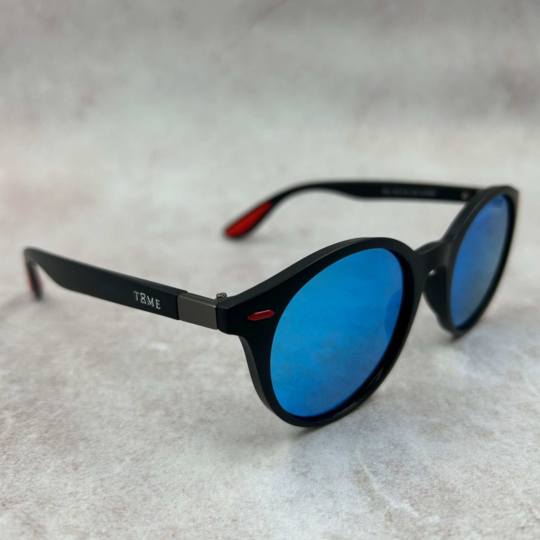 ÓCULOS DE SOL SIDNEY - PRETO E AZUL ESPELHADO - 1141