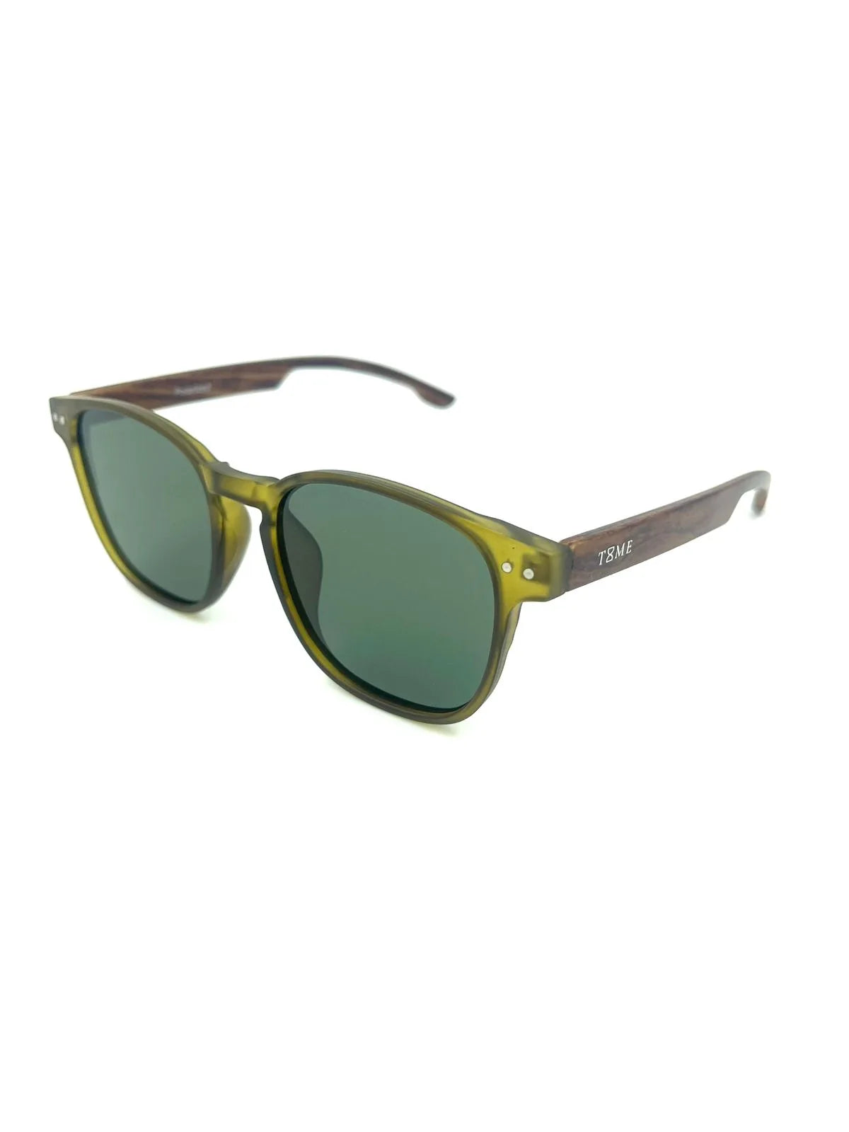 ÓCULOS DE SOL MACAU - VERDE COM MADEIRA POLARIZADO - 1135